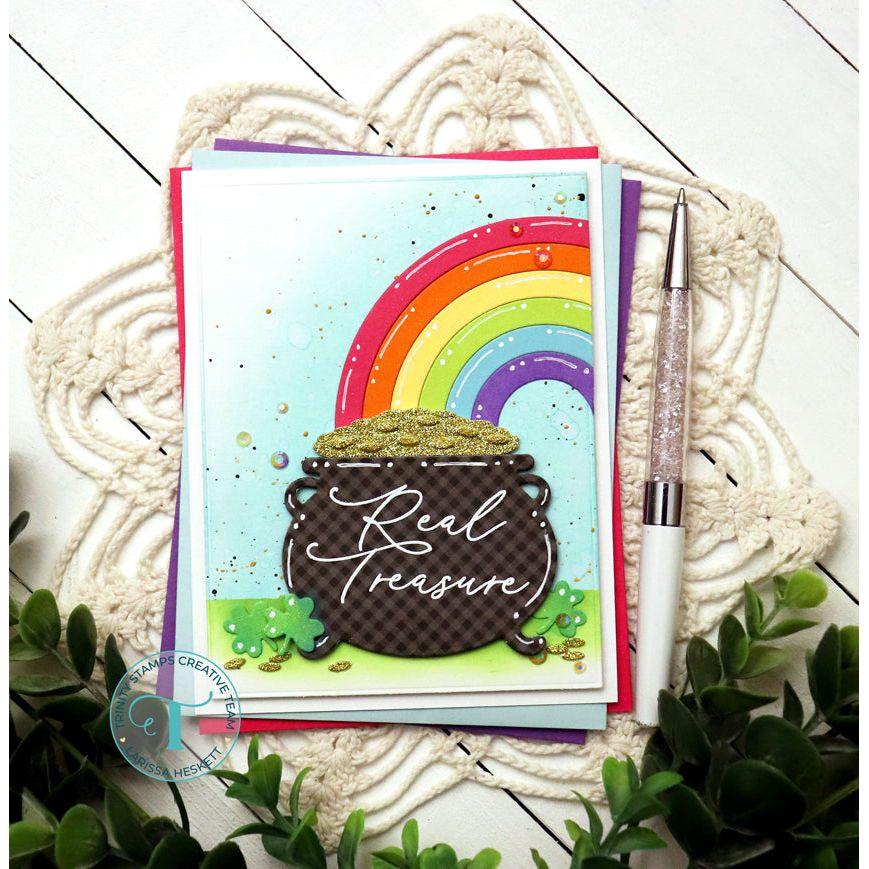 Trinity Stamps Leprechaun Loot Dies tmd-281 Real Treasure Rainbow Card