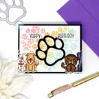Trinity Stamps Paw Print Heart 6 x 6 Stencil tss-068 Dog Themed Happy Birthday Card