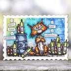 AALL & Create Grumpy Traveler A6 Clear Stamps 1273 cat bottles