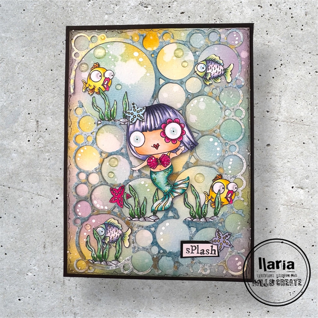 AALL & Create Emily's Splash A7 Clear Stamps 1280