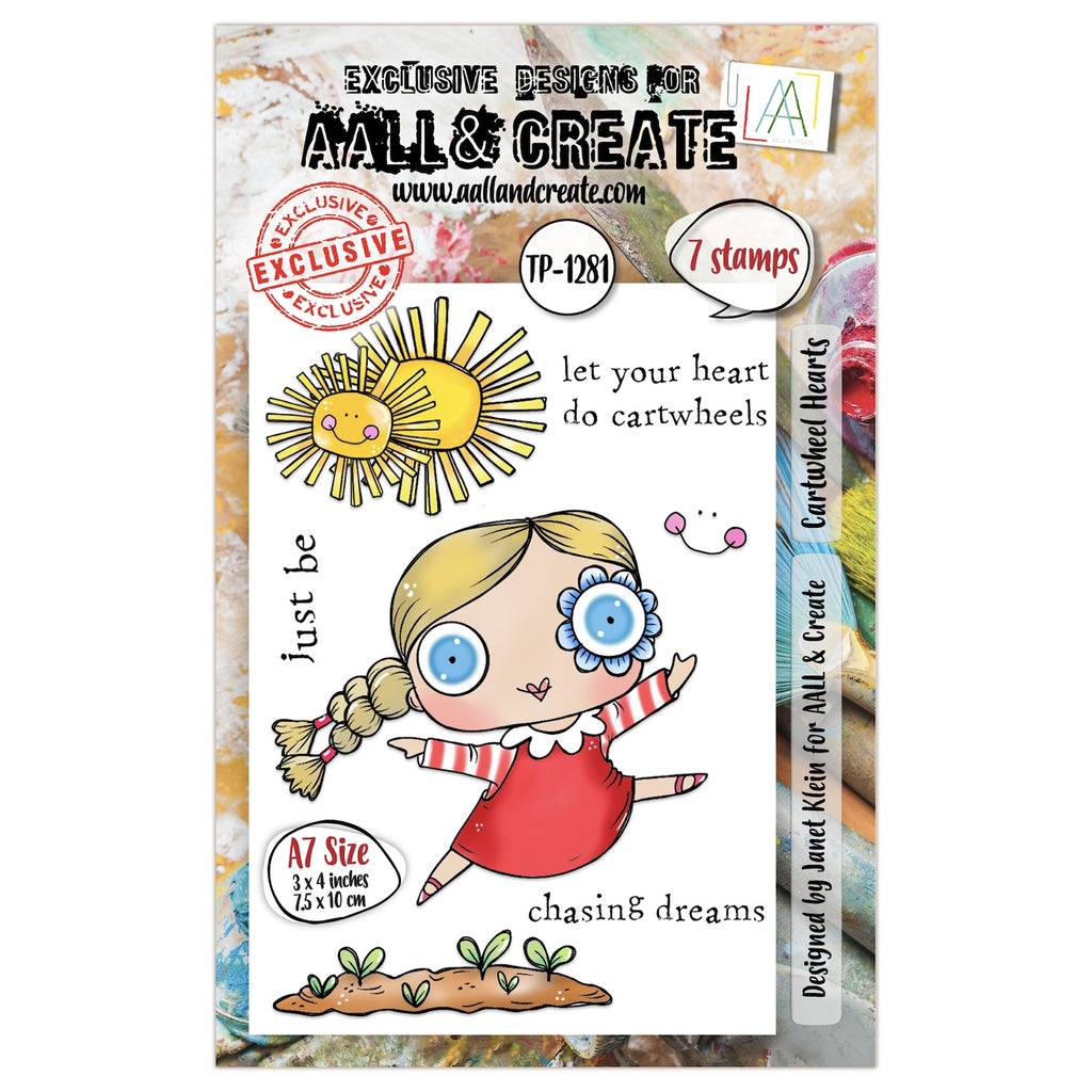 AALL & Create Cartwheel Hearts A7 Clear Stamps 1281