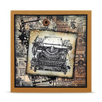 AALL & Create Write Away A6 Clear Stamp Set 1346 newspaper background typewriter tag card