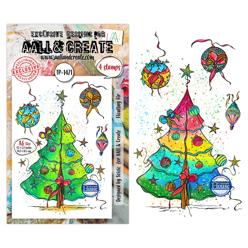 AALL & Create Floating Fir A6 Clear Stamp Set 1471
