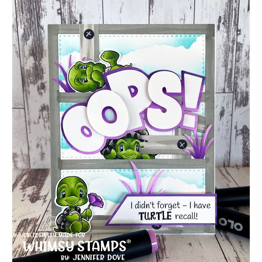 Whimsy Stamps Turtle Tales Clear Stamps C1419 OOPS