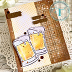 Trinity Stamps Here's To Brew Clear Stamp Set tps-246 Cheers Happy Birthday Card