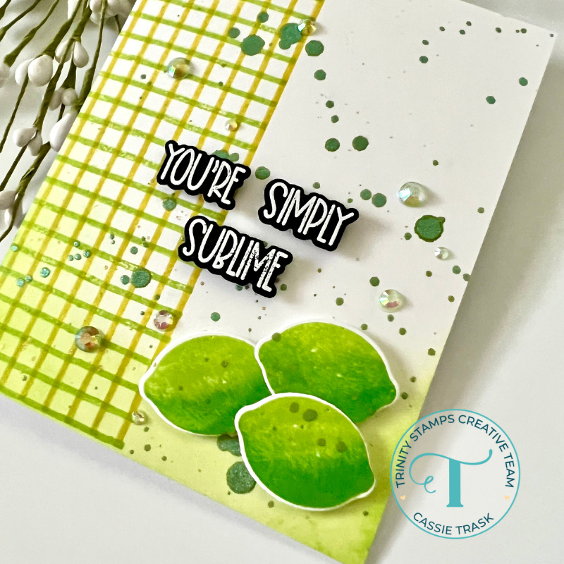 Trinity Stamps Skinny Stripes Clear Background Stamp tps-240 Lime Encouragement Card