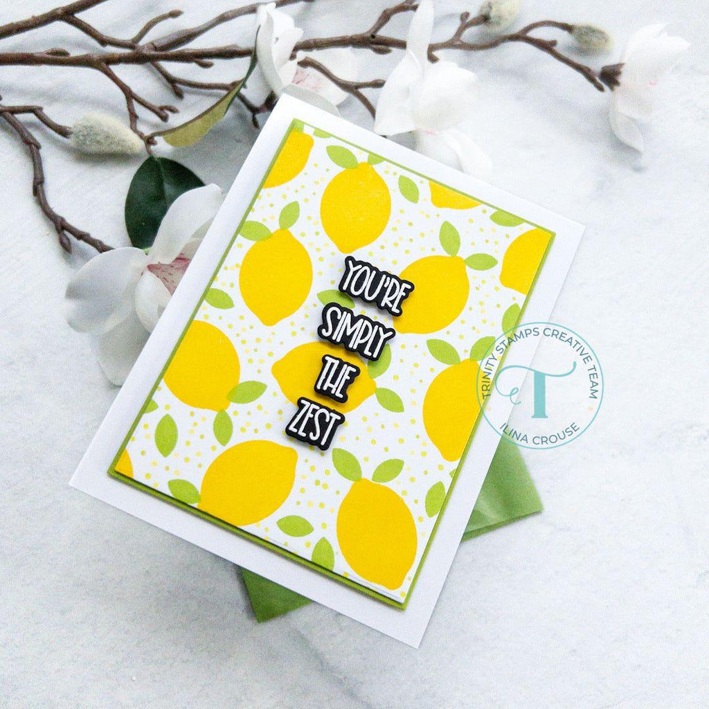 Trinity Stamps Clean Cut Layers A2 Rectangle Set B Die Set tmd-207 Modern Lemon Themed Encouragement Card