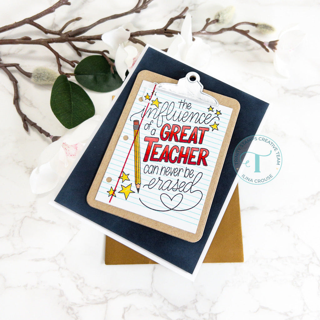 Trinity Stamps Influential Teacher Clear Stamp tps-271 Teacher Encouragement Card