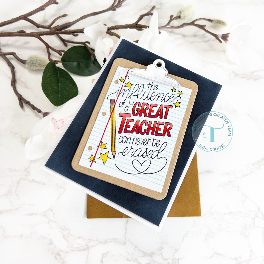 Trinity Stamps Influential Teacher Clear Stamp tps-271 Teacher Encouragement Card