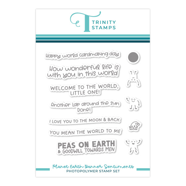 Trinity Stamps Earth Banner Sentiments Clear Stamps tps-297