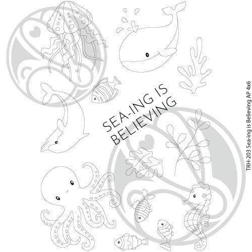 The Rabbit Hole Designs Sea-ing is Believing Clear Stamps TRH-203