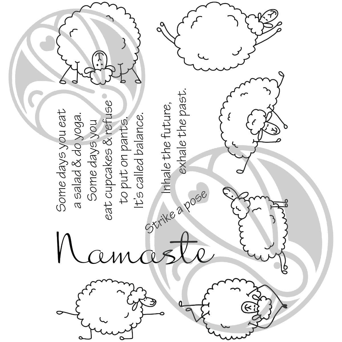 The Rabbit Hole Designs Namaste Clear Stamps trh-234
