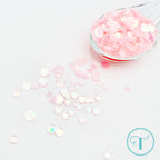 Trinity Stamps Ballet Slipper Confetti Embellishment Box tsb-400 Pink Sequins Close Up