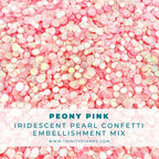 Trinity Stamps Peony Pink Confetti Embellishment Box tsb-401