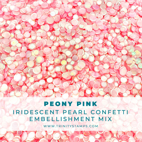 Trinity Stamps Peony Pink Confetti Embellishment Box tsb-401