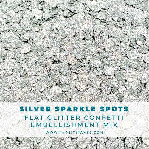 Trinity Stamps Silver Sparkle Spots Flat Confetti Embellishment Box tsb-407