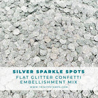 Trinity Stamps Silver Sparkle Spots Flat Confetti Embellishment Box tsb-407