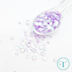 Trinity Stamps Glazed Gumdrop Confetti Embellishment Box tsb-414 close up of purple flat sequins
