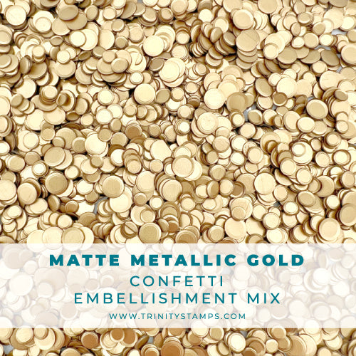 Trinity Stamps Matte Metallic Gold Confetti Embellishment Box tsb-426