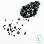 Trinity Stamps Gloss Black and White Rhinestone Embellishment Bundle blk
