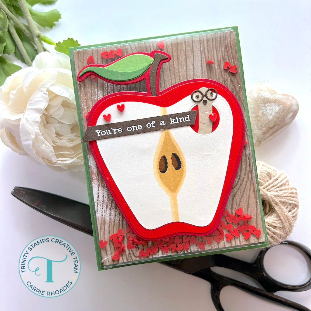 Trinity Stamps Apple Core 6 x 6 Stencil tss-072 You're One Of A Kind Card