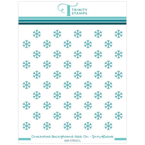 Trinity Stamps Checkered Background Add On Snowflakes Stencil tss-077