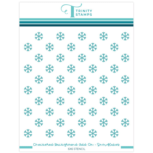 Trinity Stamps Checkered Background Add On Snowflakes Stencil tss-077