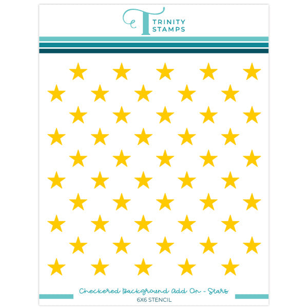 Trinity Stamps Checkered Background Add On Stars Stencil tss-078