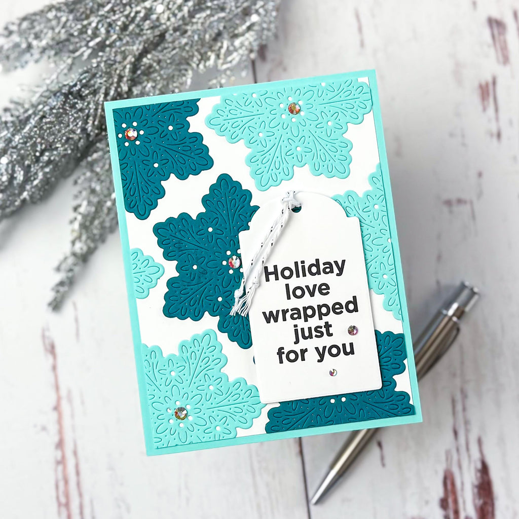CZ Design Clear Stamps Tag Greetings cz3100c DieCember Christmas Card