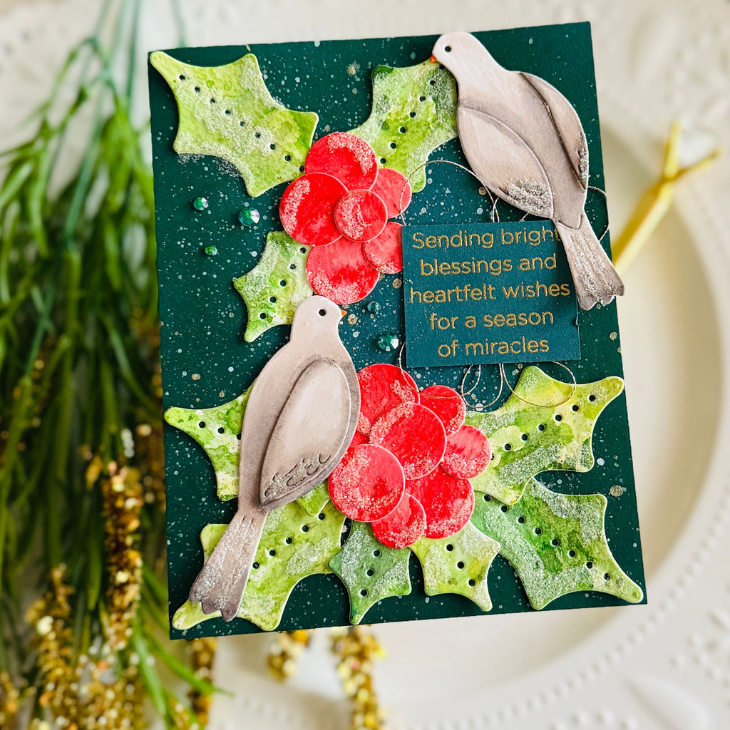 CZ Design Clear Stamps Tag Greetings cz3100c DieCember Christmas Card
