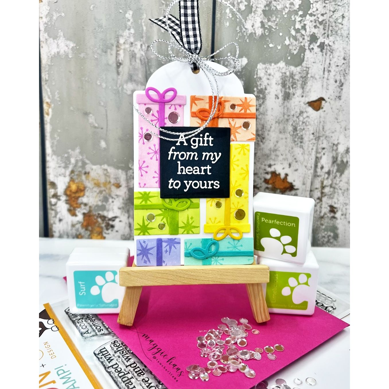 CZ Design Stamps and Dies Tag Greetings set1116tg DieCember Christmas Tag