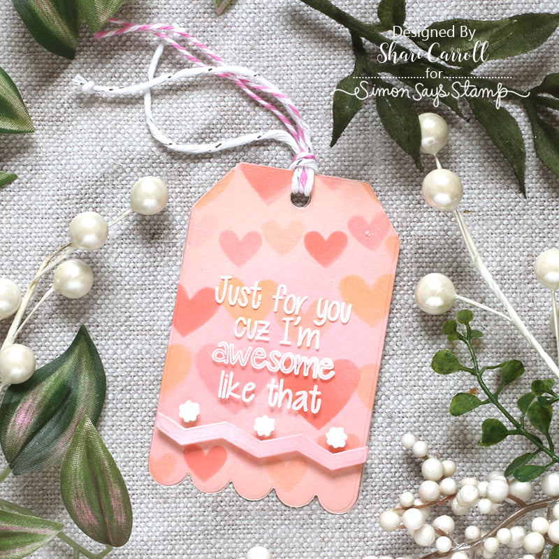 Simon Says Clear Stamps Tag Lines sss302805 Sweetheart Gift Tag