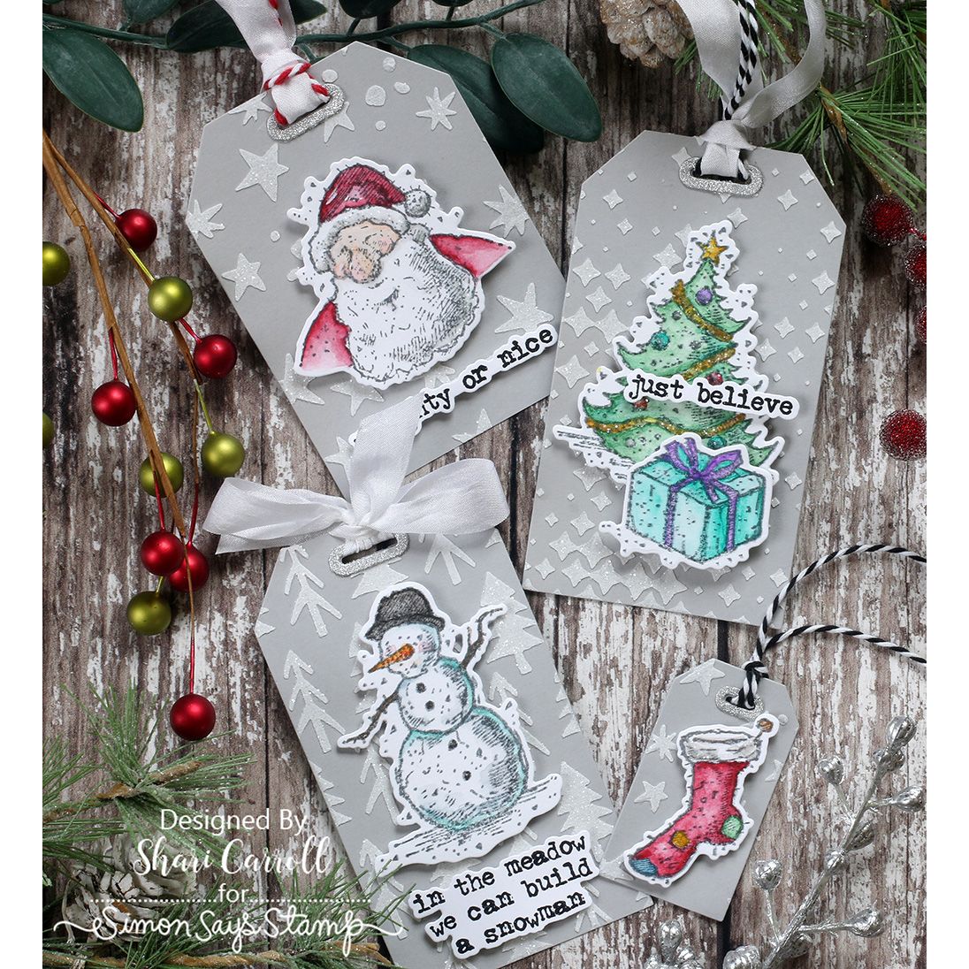 Simon Says Stamp Tattered Christmas Wafer Dies 318sss Christmas Tags