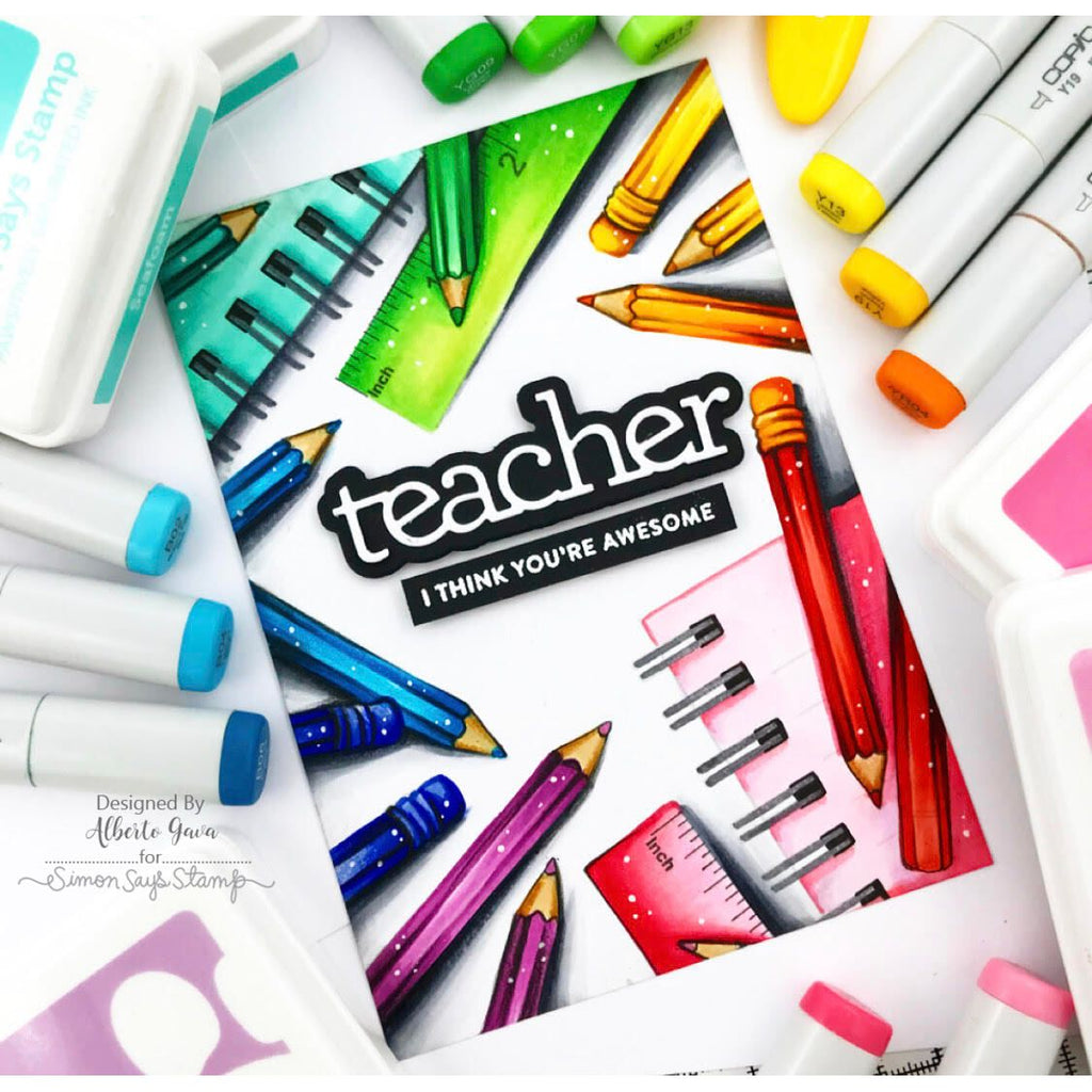 CZ Design Teacher Wafer Dies czd205 Just A Note Teacher Card | color-code:ALT04