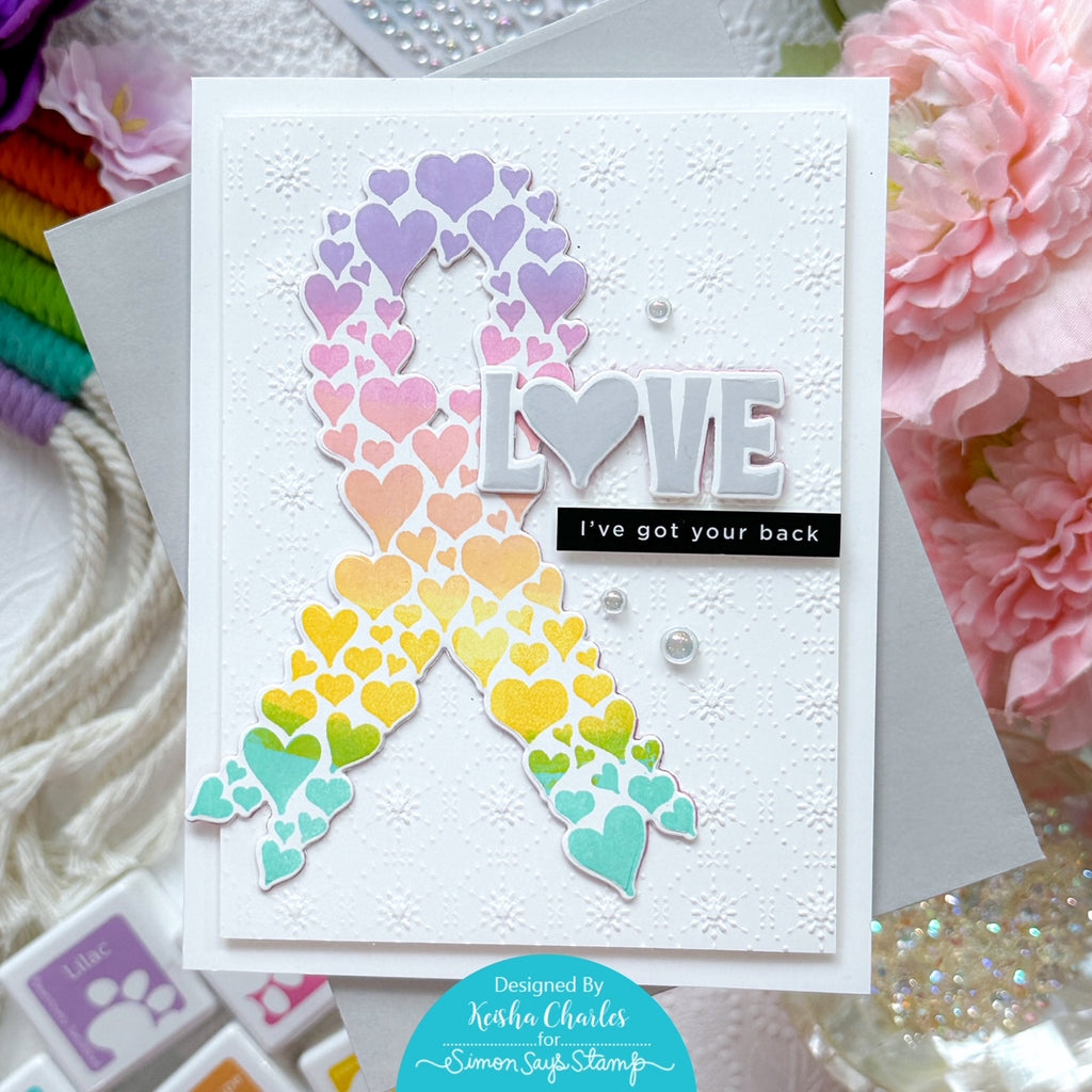 Simon Says Stamp Embossing Folder Tessellating Snowflakes sf344 Sweetheart Love Card