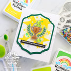 Rainbow Splash Stencil Tennis rss111c Thanks Card