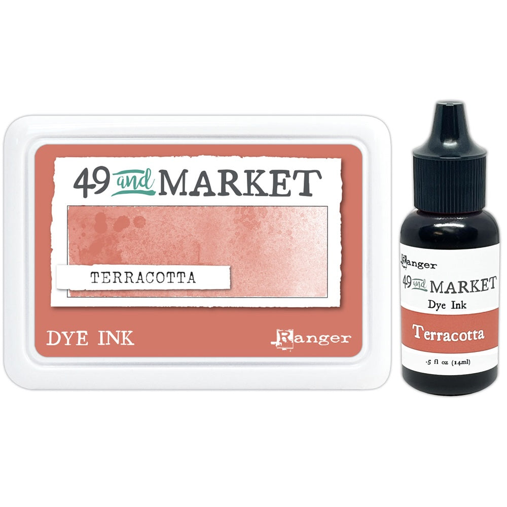 Ranger 49 and Market Terracotta Dye Ink Pad And Reinker Bundle