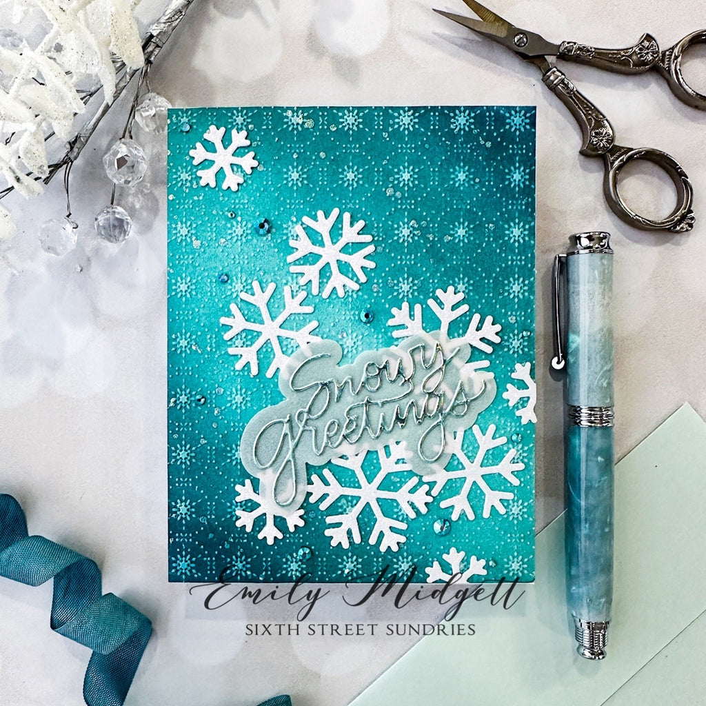 Simon Says Stamp Embossing Folder Tessellating Snowflakes sf344 Sweetheart Wintry Card | color-code:ALT03