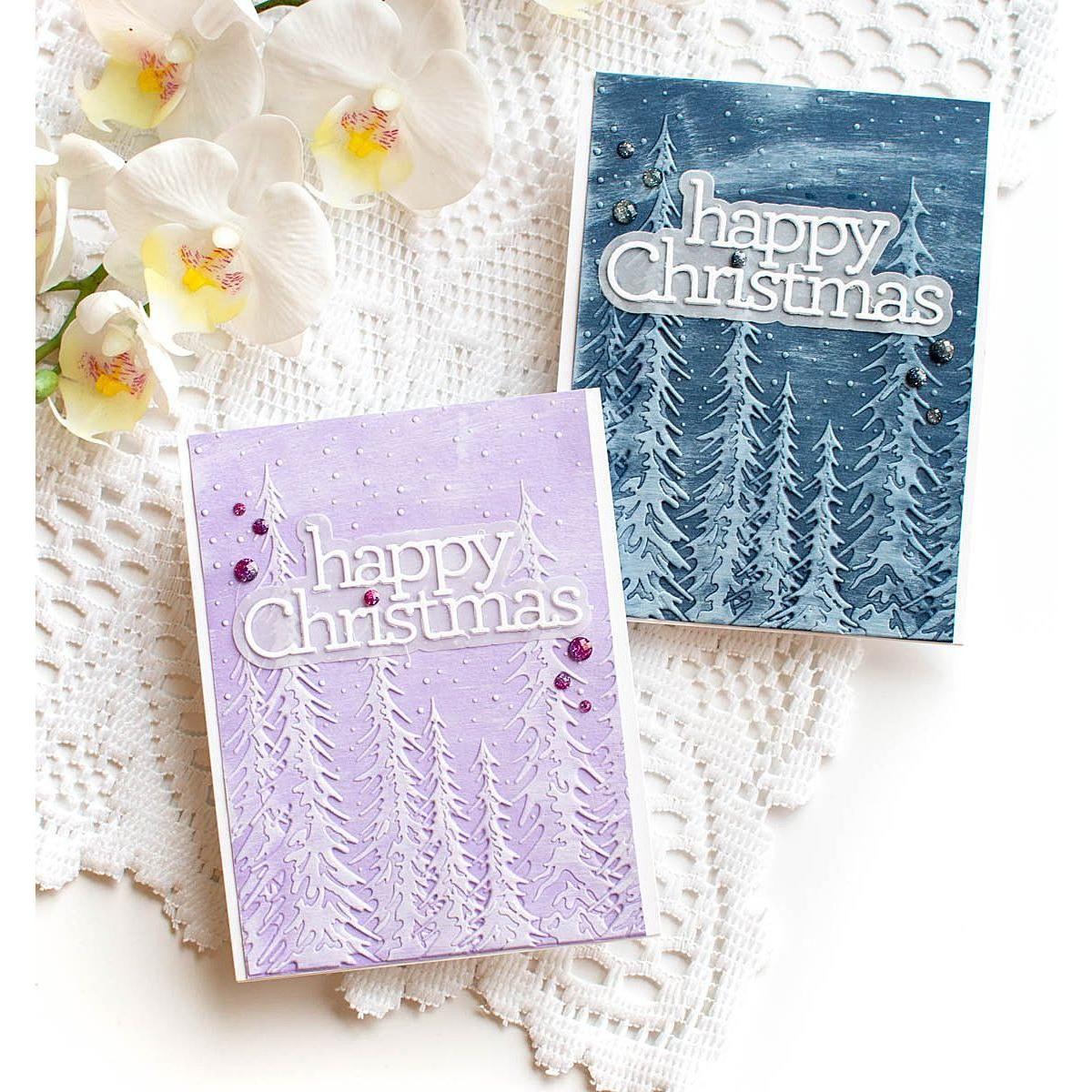 Simon Says Stamp Embossing Folder Textured Pine Trees sf351 Season Of Wonder Christmas Cards | color-code:ALT03