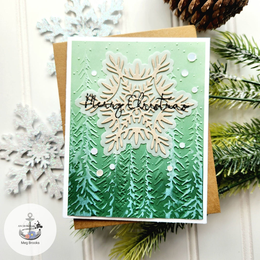 Simon Says Stamp Embossing Folder Textured Pine Trees sf351 Season Of Wonder Christmas Card