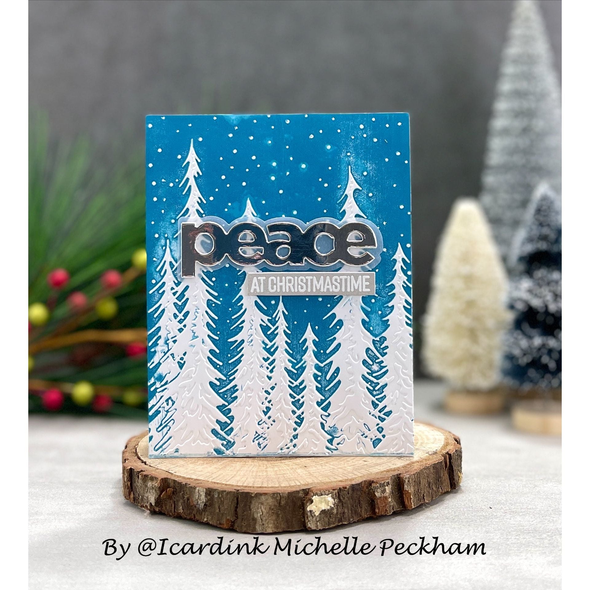 Simon Says Stamp Embossing Folder Textured Pine Trees sf351 Season Of Wonder Christmas Card