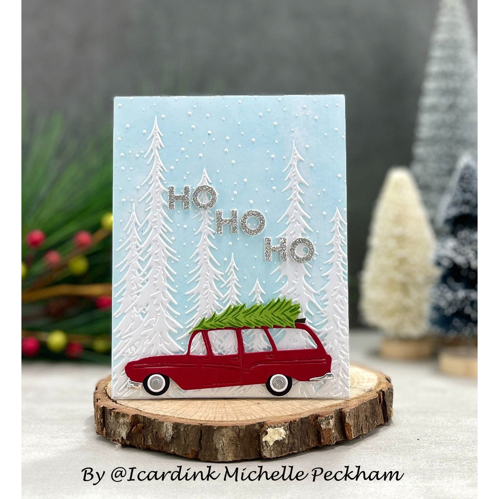 Simon Says Stamp Embossing Folder Textured Pine Trees sf351 Season Of Wonder Christmas Card