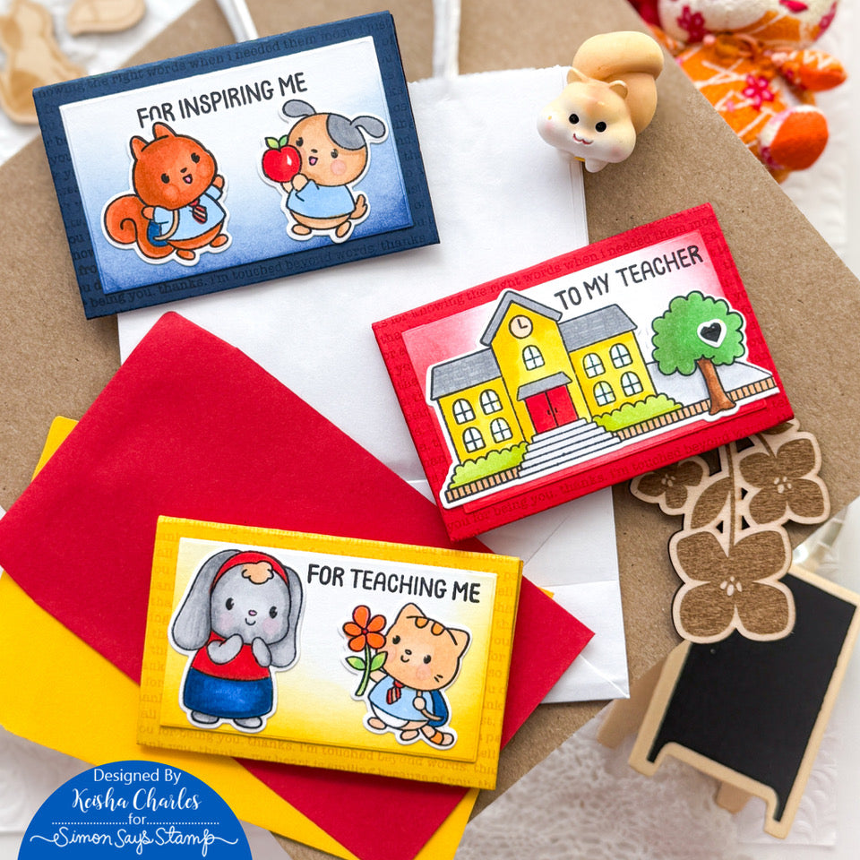 Simon Says Stamp Thank You Teacher Wafer Dies 1322sdc Moments in Time Teacher Mini Cards | color-code:ALT04