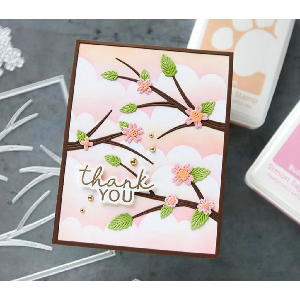 CZ Design Stamps and Dies Thank You Basics set993ty Moments in Time Thank You Card