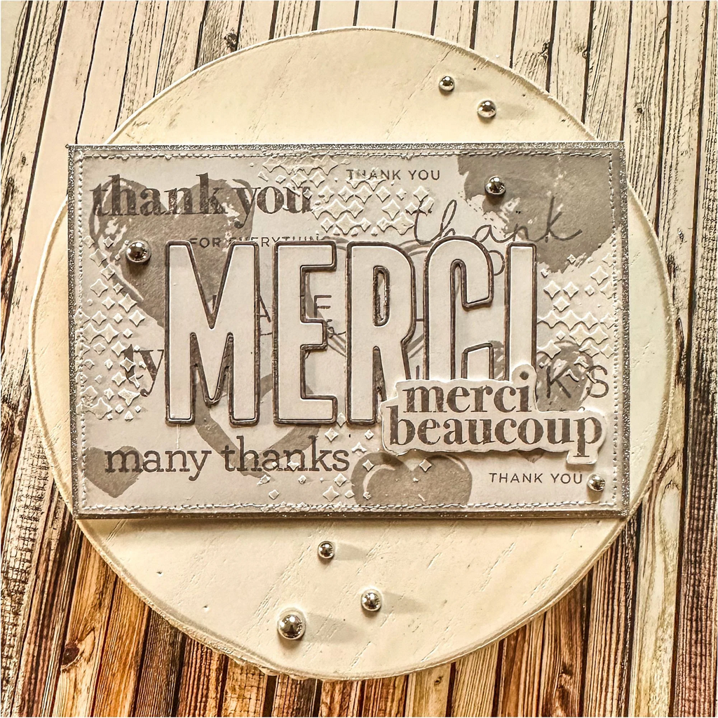 CZ Design Stamps and Dies Thank You Basics set993ty Moments in Time Thank You Card