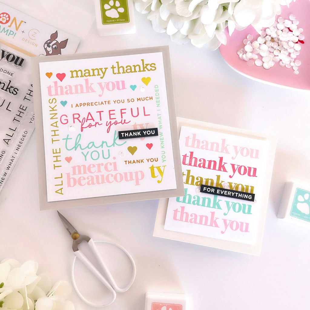 CZ Design Clear Stamps Thank You Basics cz393c Rain or Shine Thank You Cards