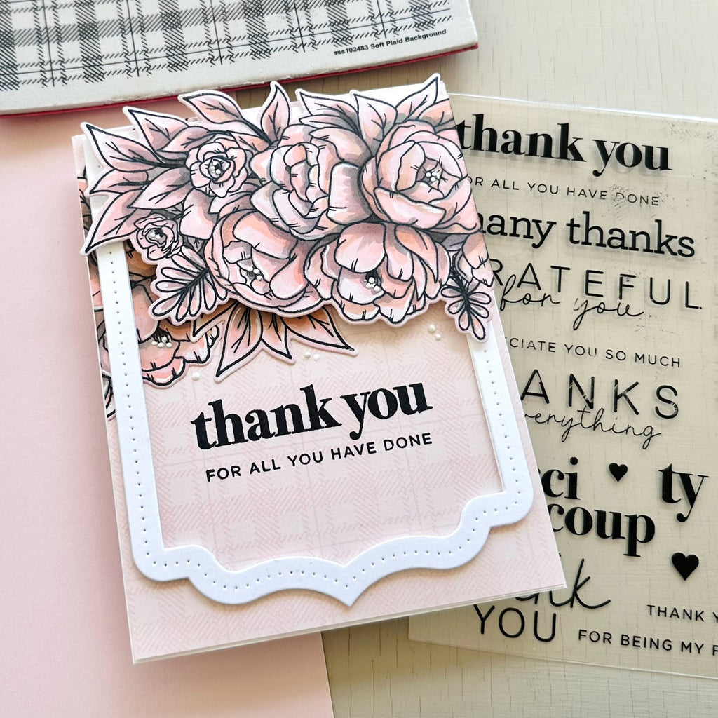 CZ Design Clear Stamps Thank You Basics cz393c Rain or Shine Thank You Card