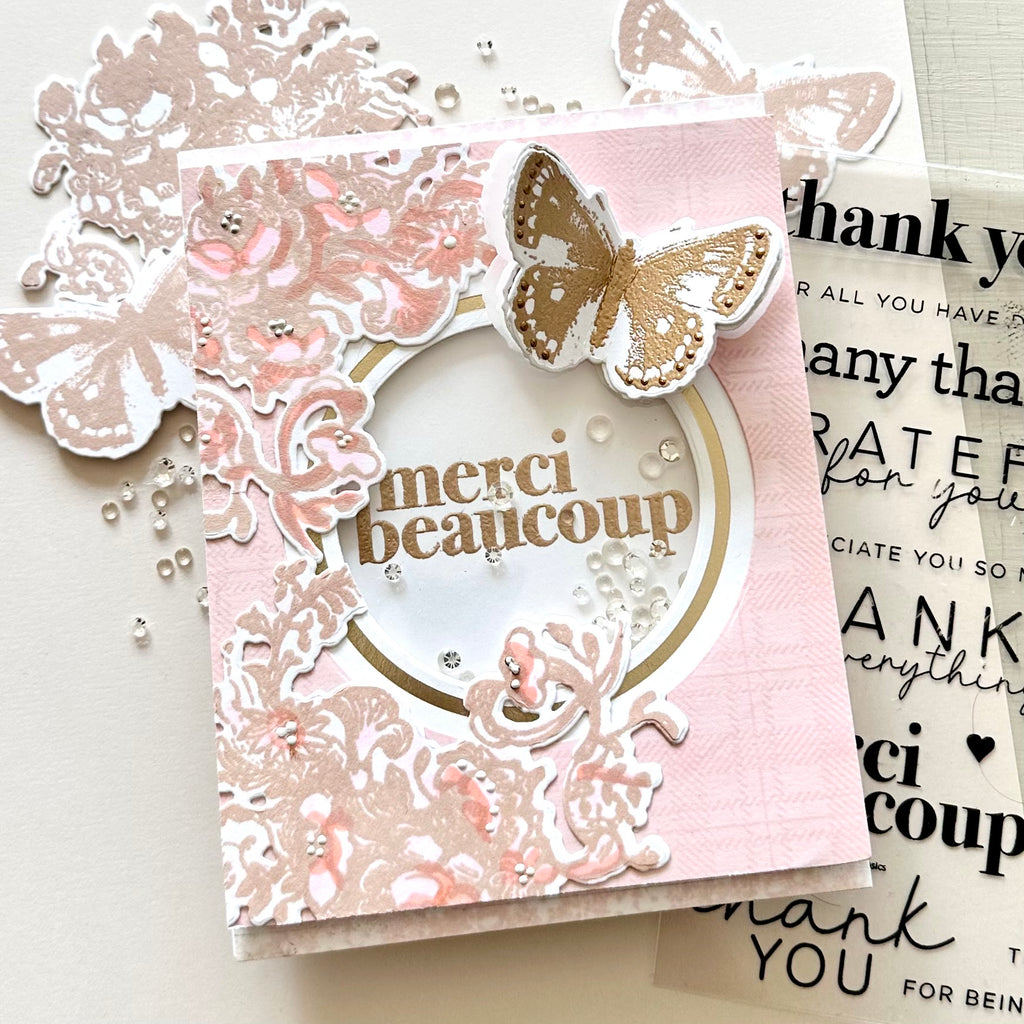 CZ Design Clear Stamps Thank You Basics cz393c Rain or Shine Thank You Card