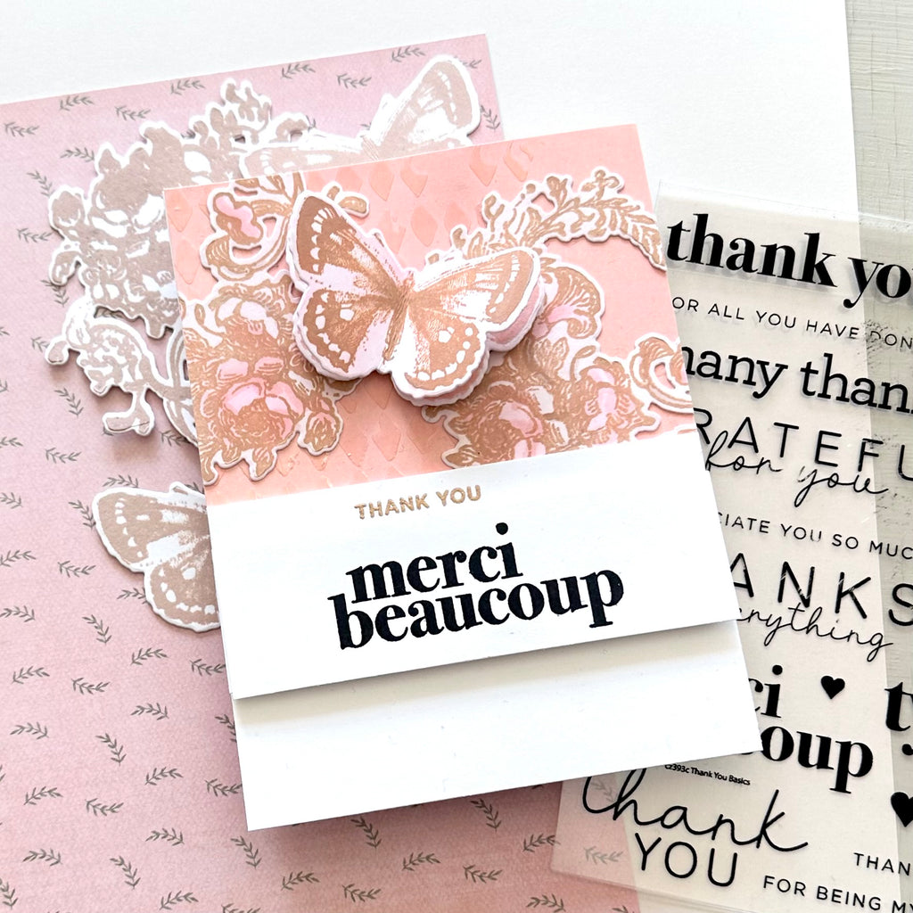 CZ Design Clear Stamps Thank You Basics cz393c Rain or Shine Thank You Card