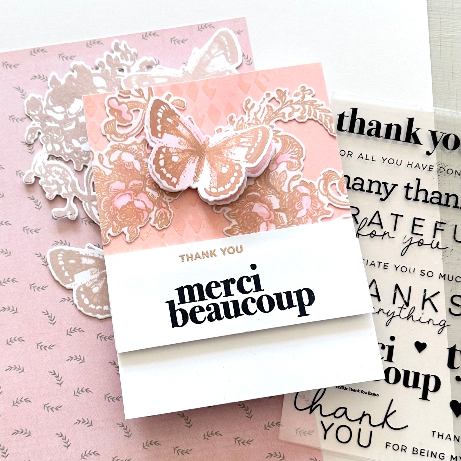 CZ Design Clear Stamps Thank You Basics cz393c Rain or Shine Thank You Card